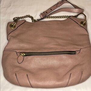 Boho Mauve OrYany Supple Leather Shoulder Hobo Statement Functional Bag Large